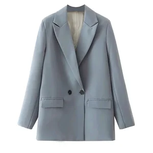 ASDS-المرأة مزدوجة الصدر سترة معطف مع طوق مسننة كم طويلة أنيقة مكتب سيدة عتيق معاطف أنيقة قمم أنيقة أزياء نسائية معطف الموضة الكلاسيكية الأكثر مبيعا 6 - رقم 1