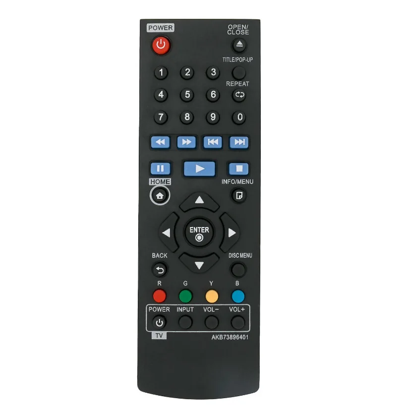 

Replace Remote Control AKB73896401 for LG BD640 BP135 BP135N BP135W BP145 BP155N BP200 BP300 BP325W DVD Blu-Ray Disc Player