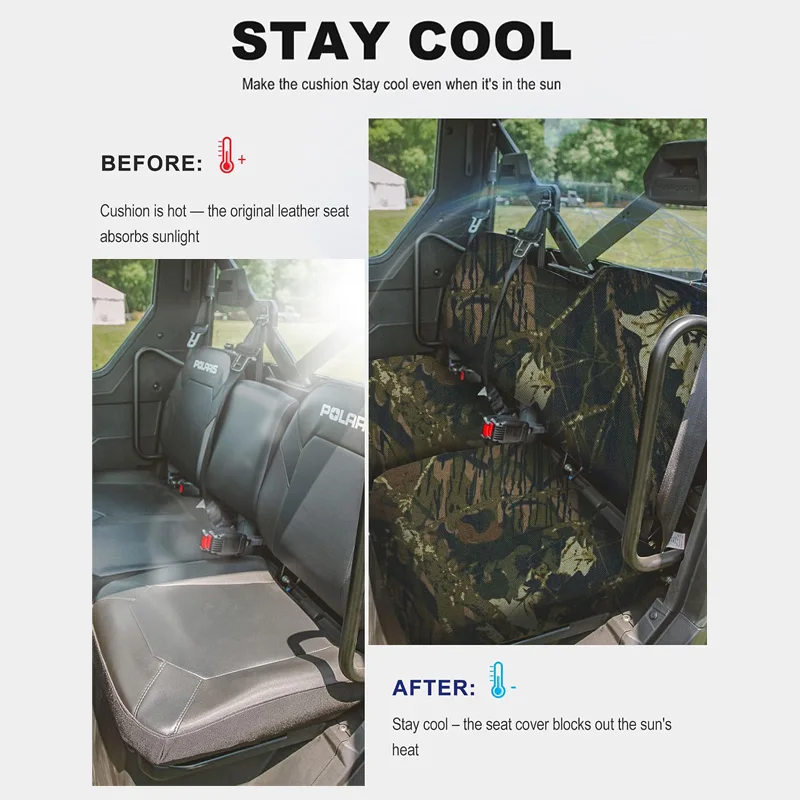 UTV Seat Cover Camo Bench Seat Covers Wear Resistant UV Protection Seat Protector For Ranger 1000 2020-2025 XP 1000 2017-2021