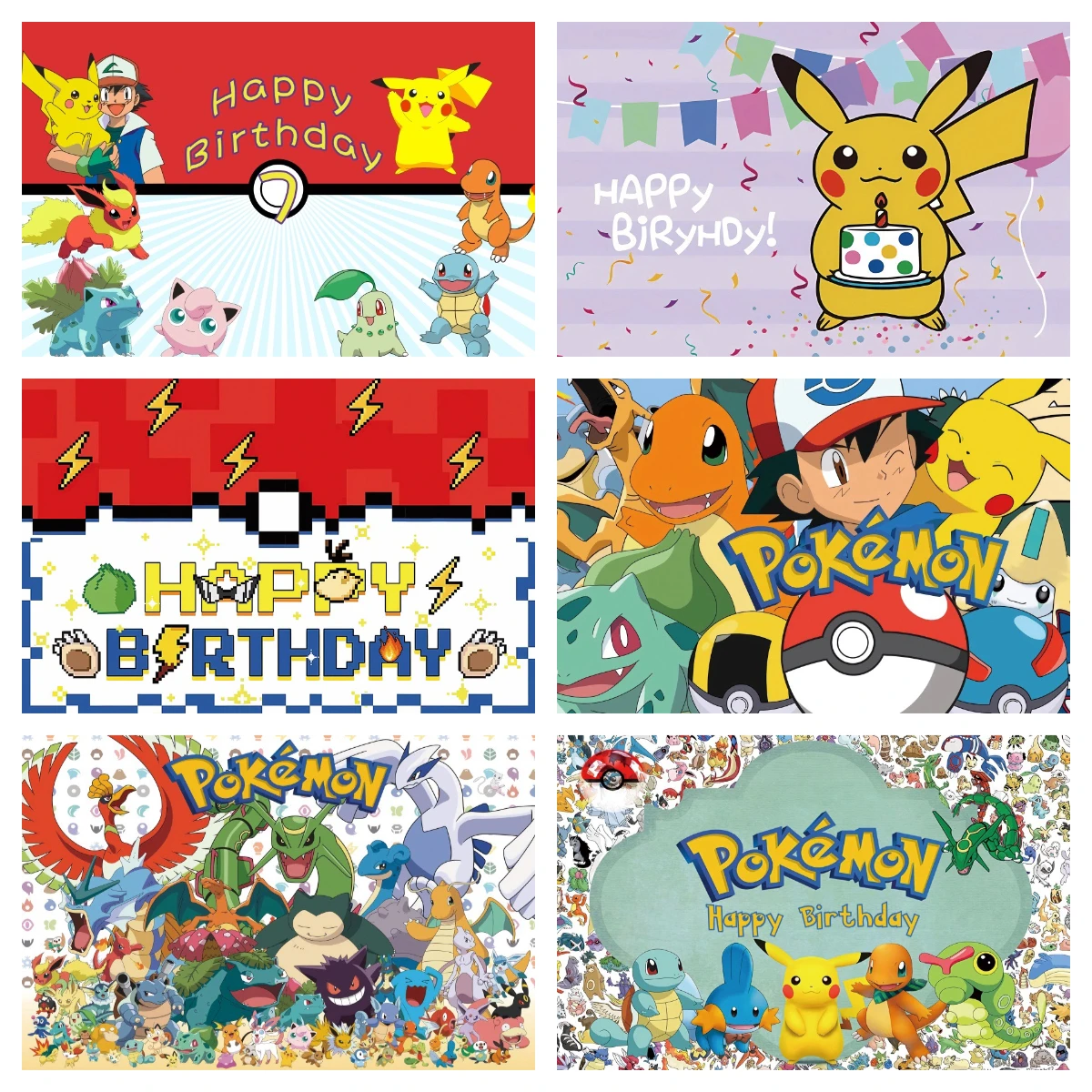 

Pikachu Pokemon Baby Shower Backdrop Photo Photography For Background Birthday Party Supplies Kids Props Banner Decoration