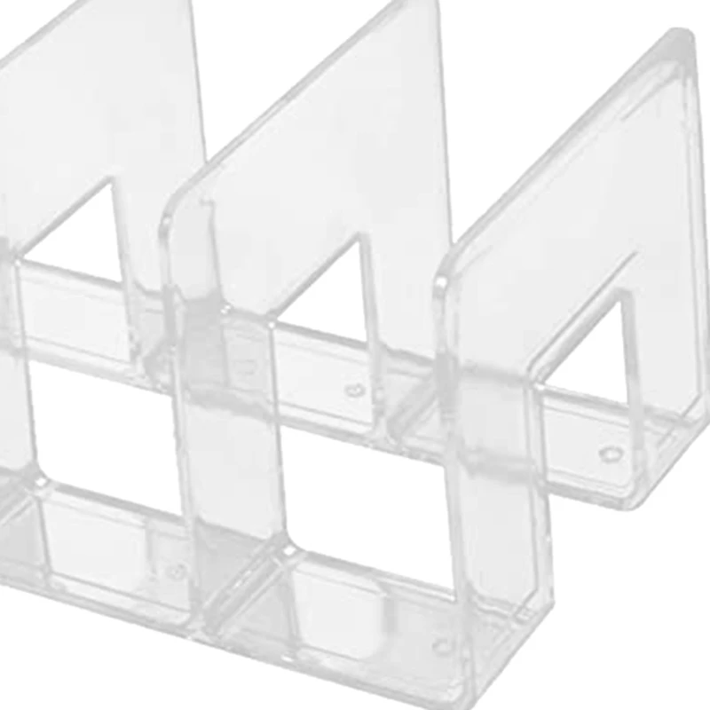 Bookend Acrílico Transparente para Acessórios De Mesa, Pastas De Escritório, Classificação De Arquivos, Estante De Plástico, Suporte De Arquivo