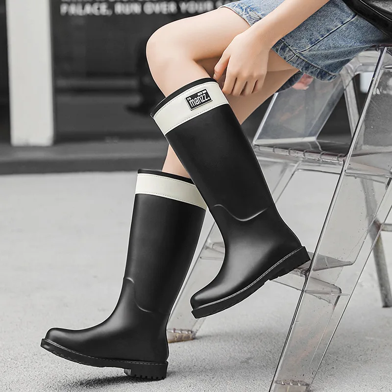 

Women's Fashion High-top Rain Boots Long-tube Waterproof Rain Boots Lightweight Outdoor Non-slip Overshoes Fashion Rubber Shoes