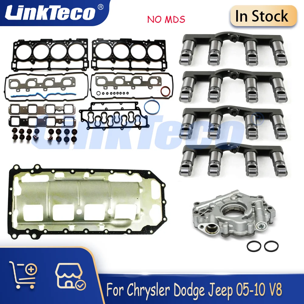 Engine Overhaul Repair Kit with Oil Pump Valve Lifter Kit Fit 6.1 L V8 For CHRYSLER 300 DODGE CHALLENGER CHARGER 05-10 6.1L