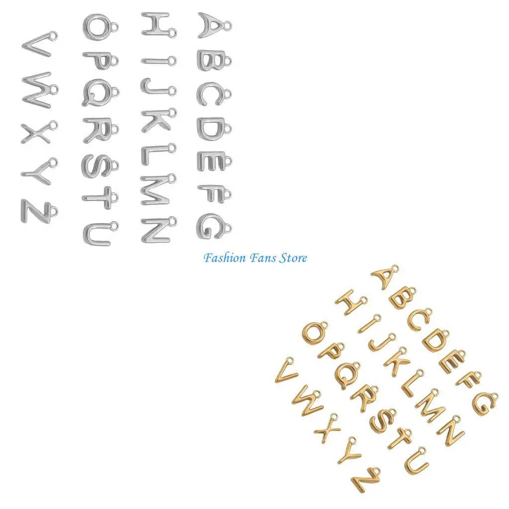 

Премиум-подвески с вакуумным покрытием, 26 шт., миниатюрные подвески с буквами для DIY, индивидуальные ювелирные аксессуары