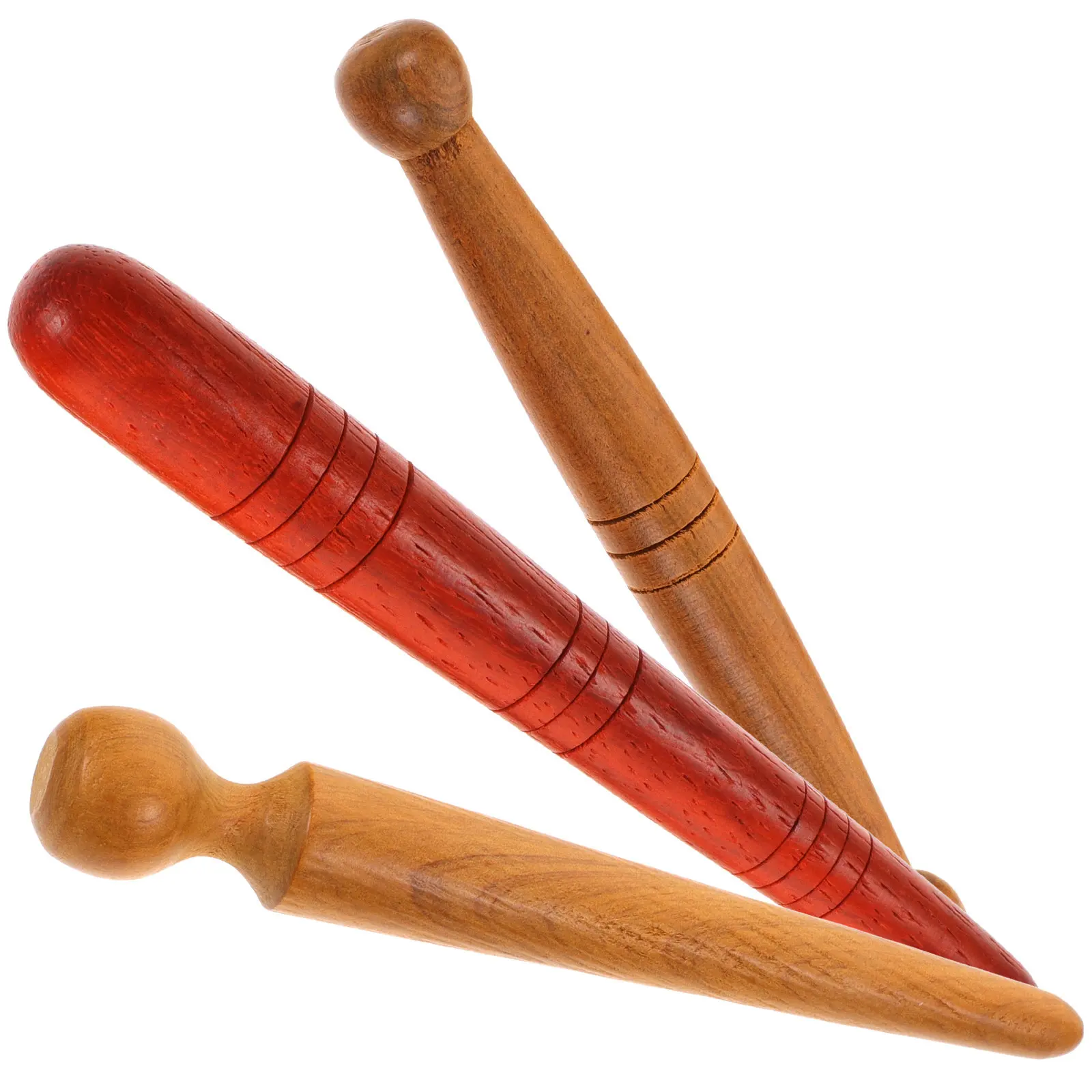 3Pcs Natural Wood Massage Sticks Set Multipurpose Acupressure Reflexology Massager for Feet Hands Relaxation Wood