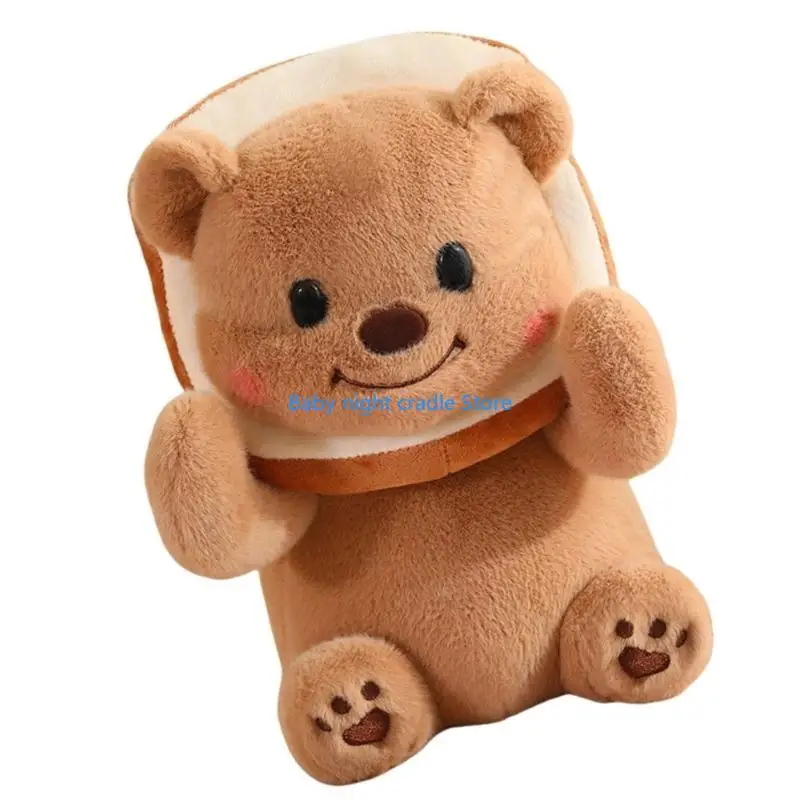 

J2FF Stuffed Toy Christmas Gift Bear Handcrafts for Kid Girls Throw Pillow