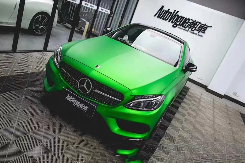 

High Quality Matte Metallic Satin Green Vinyl Wrap Roll DIY Full Car Wrapping Decal with Air Release Adhesive