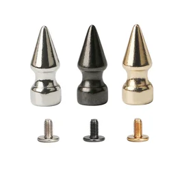 50sets 10*24mm Tree Tower Type Cone Spots Metal Studs Leathercraft Rivets Bullet Spikes Punk Spike Rivets for Collar Shoes