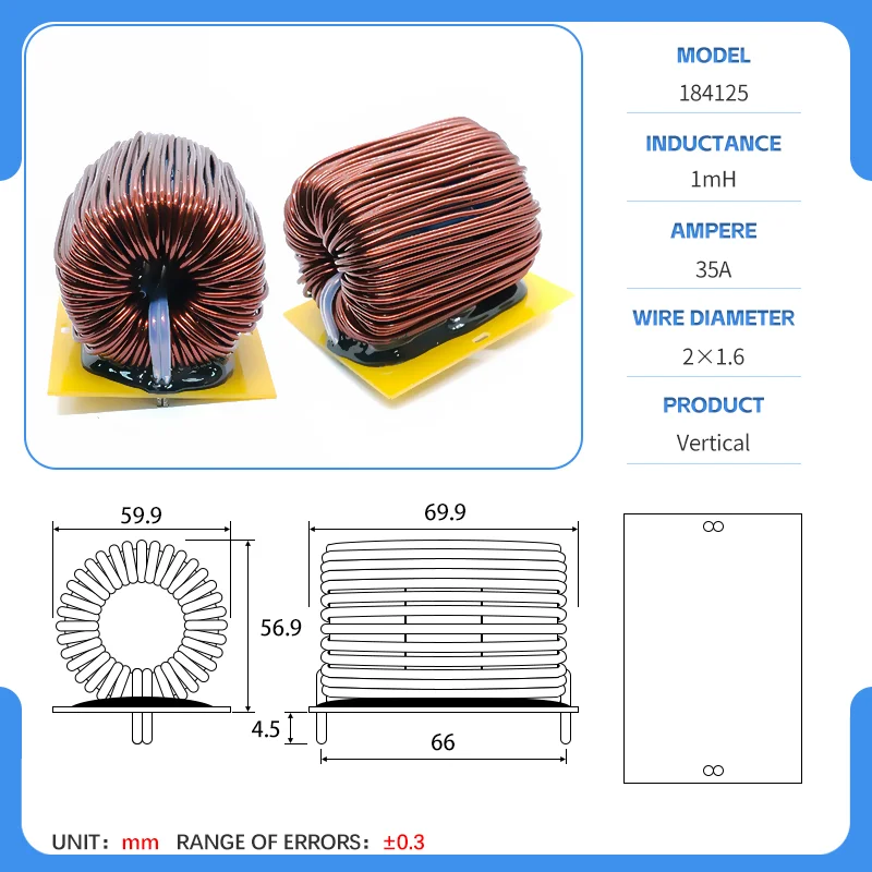 5 Pieces Customized OD57mm Core Sendust Ring Inductor 571125 High Power LC Energy Storage SPWM