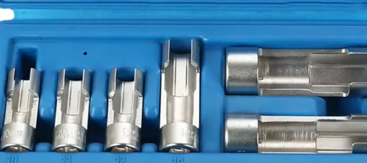 10mm-19mm Hex Groove Socket Set For Diesel Fuel Line Oil Pipe Disassembly Oxygen Sensor Removal Wrench Tool Kit