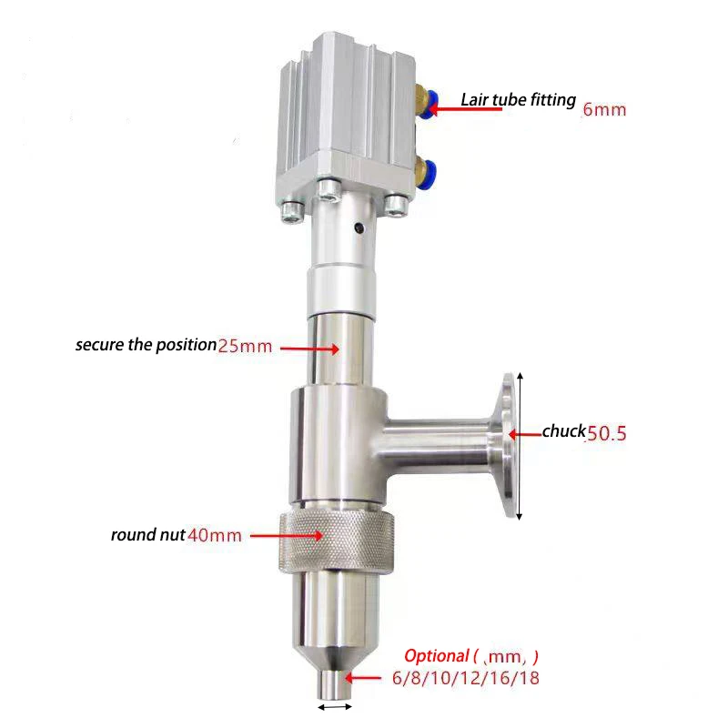 Drip-proof filling head, chuck straight head, pneumatic filling machine accessories, 304 stainless steel discharge nozzle1pcs