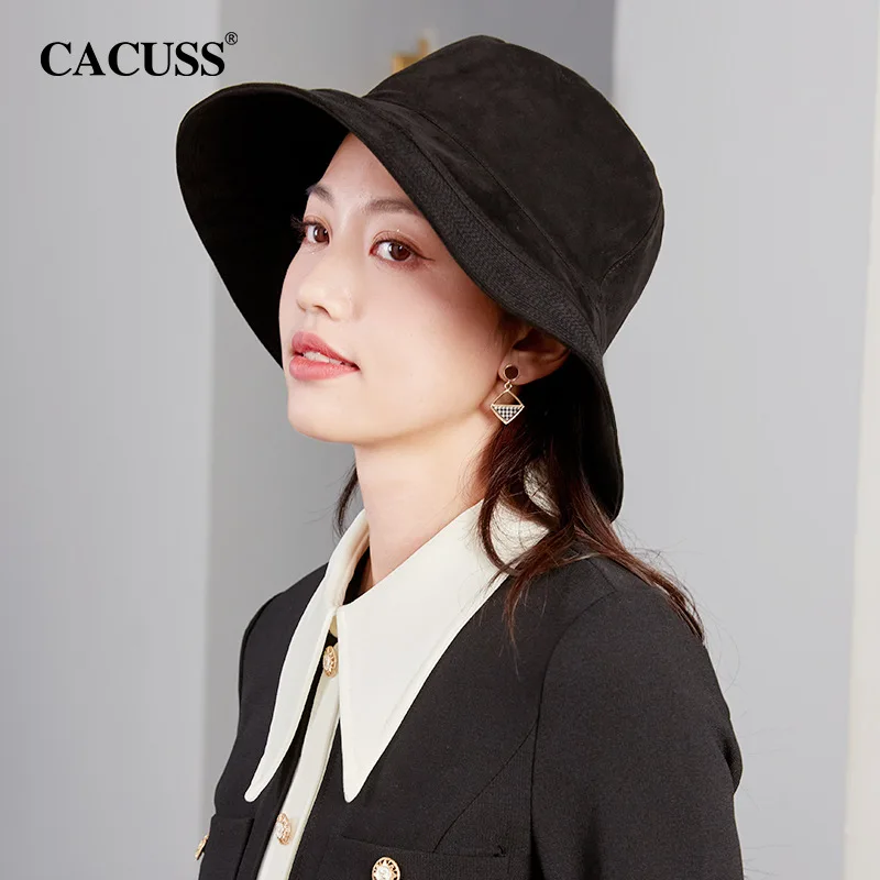 

Fisherman's Hat Female Autumn and Winter Korean Version Suede Trend Large Head Circumference Elegant Sun Visor Retro Basin Hat