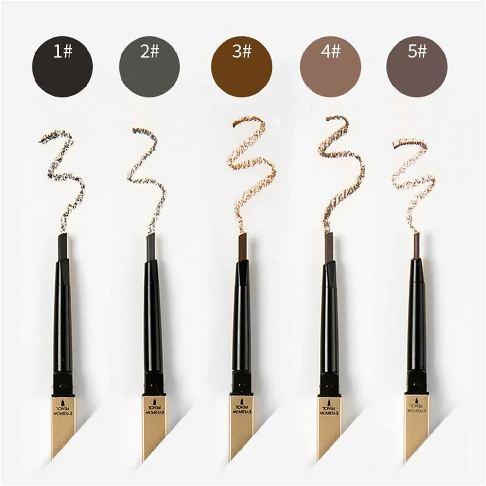 Double Ended Eyebrow Pencil Waterproof Sweatproof Lasting Non-Fading Eyebrow Enhancers Eye Makeup Cosmetic Tools With Brush