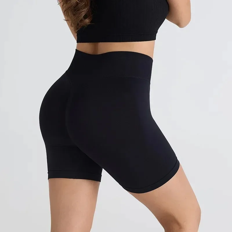 Confortável feminino sem costura apertado ajuste cintura alta yoga shorts com pêssego quadris feminino hip levantamento de fitness shorts de corrida ao ar livre