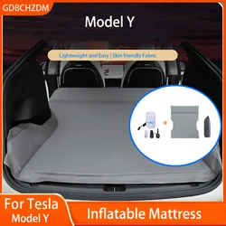 For Tesla Model Y Inflatable Air Cushion Bed Outdoor Camping Inflatable suede Car Travel Bed Car Bed Car Interior Accessories
