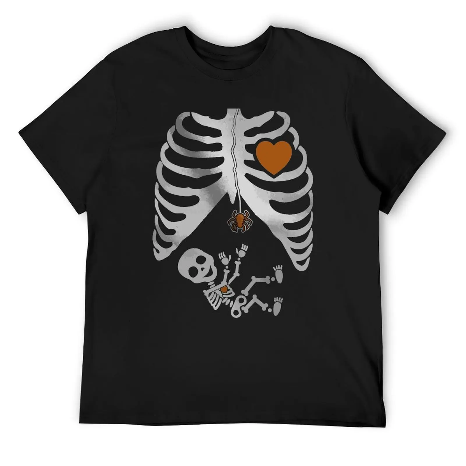 Halloween - Pregnant Skeleton Xray Costume Women T-Shirt custom t shirt cotton graphic tees t shirts for men