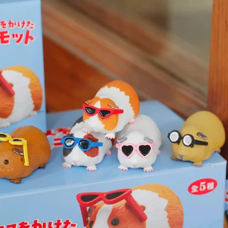 

Guinea Pig With Sunglasses Blind Box Cute Mini Anime Action Figure Model Toys Kawai Desktop Decoration Collectible Gift