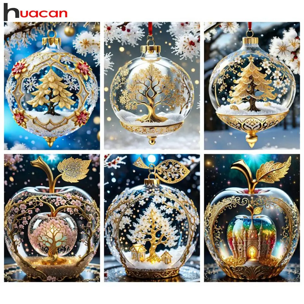 Huacan Diamond Art Painting Apple Tree Full Square Round Embroidery Mosaic Landscape Home Decor