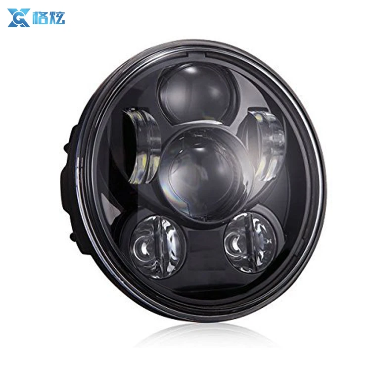 motorcycle lighting system Black/Chrome 45W  LED Defender Lights Round 5.75