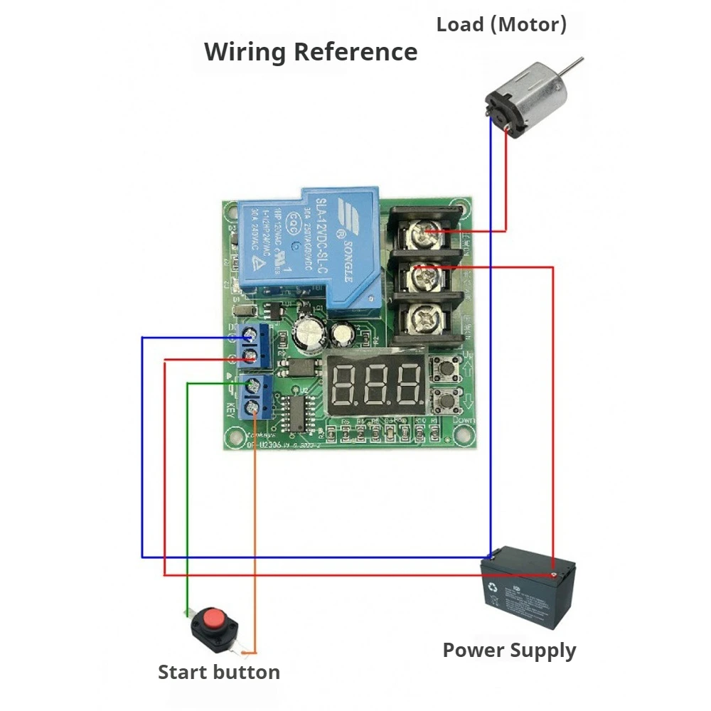 

DC12V/24V 3-digit Digital Display Time Relay Module Trigger Activation/Timer Stop Dynamic Display Button Adjustment 30A Relay