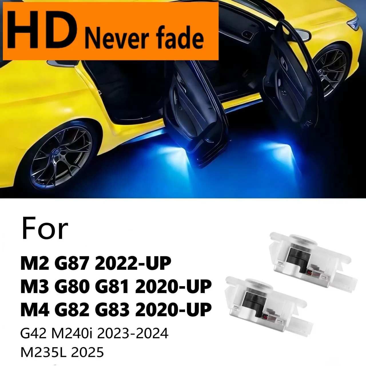 HD For BMW M4 G82 G83 M2 G87 G42 M240i M3 G80 G81 LED Car Door Projector Welcome Light 2025 2024 2023 2022 2021 2020 Accessories