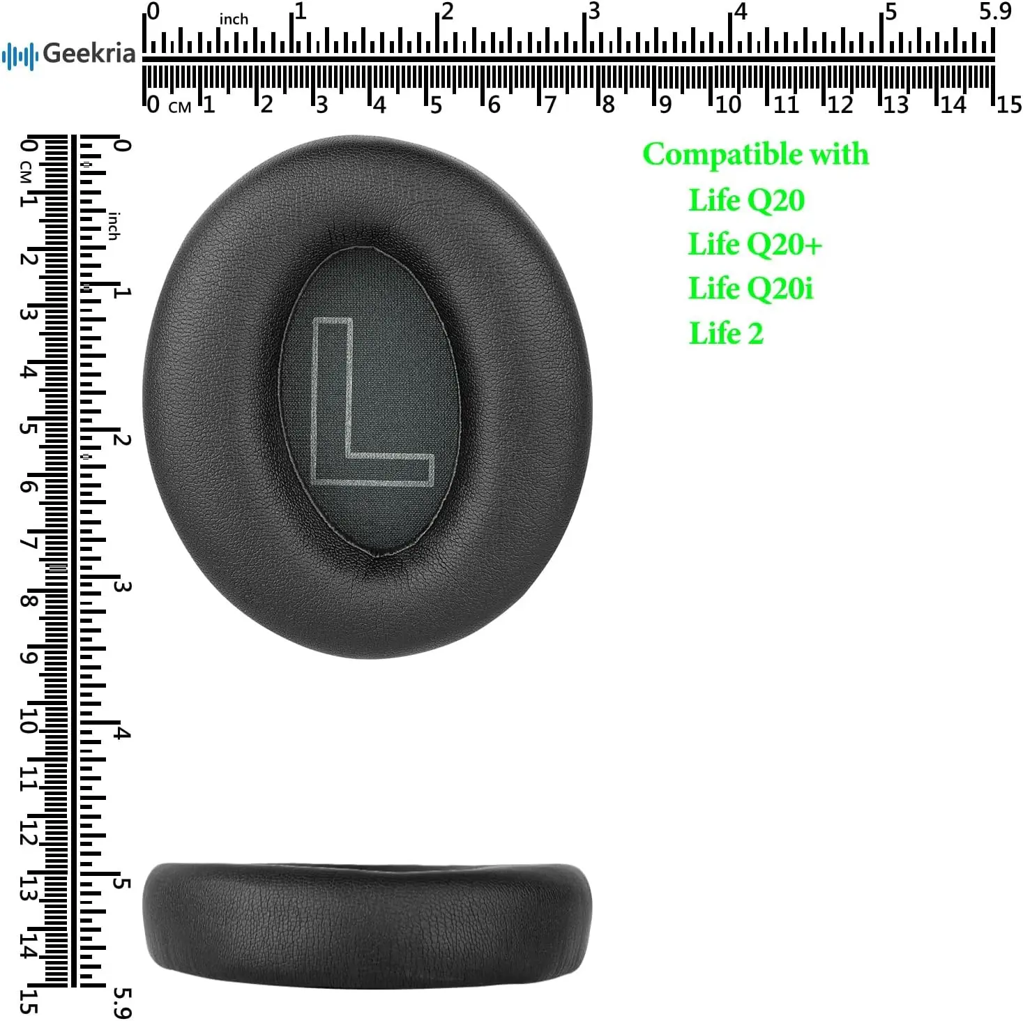 QuickFit Replacement Ear Pads for Anker Soundcore Life Q20, Q20+, Q20i, Life 2 Headphones Earpads (Not Fit for Life 2 Neo),