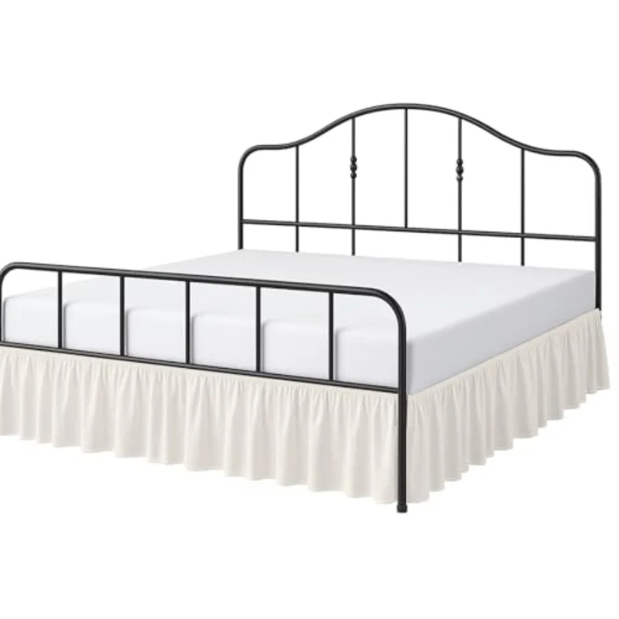 

Ruffled Bed Skirt Queen Size with Split Corner Brushed Microfiber Hotel Quality Dust Ruffle 16 Inch Drop Gathered Bedskirt Soft