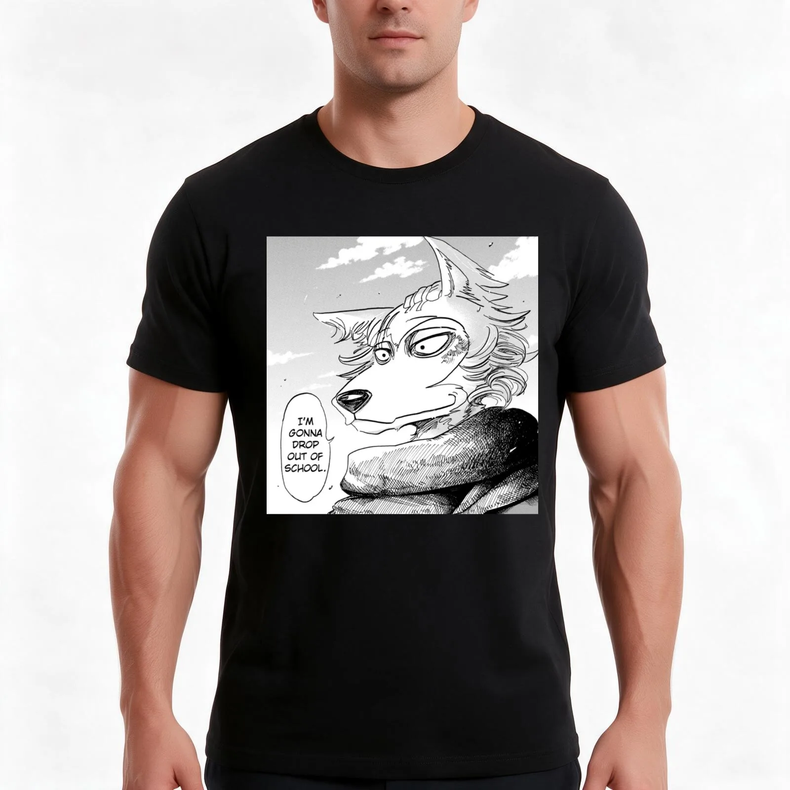 Beastars anime Legosi T-Shirt Summer Casual Cotton Tee Oversized Streetwear Tops Vintage Graphic Print Unisex Men Women