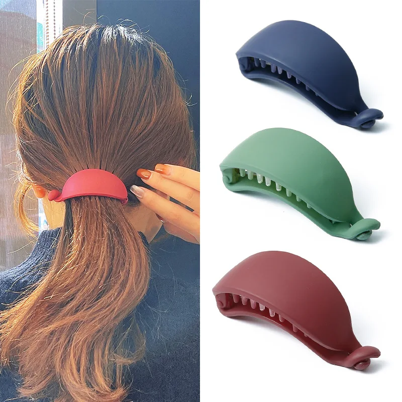 Matte candy banana clip for women's hairpins on the back of the head ponytail grab clip hair ornament