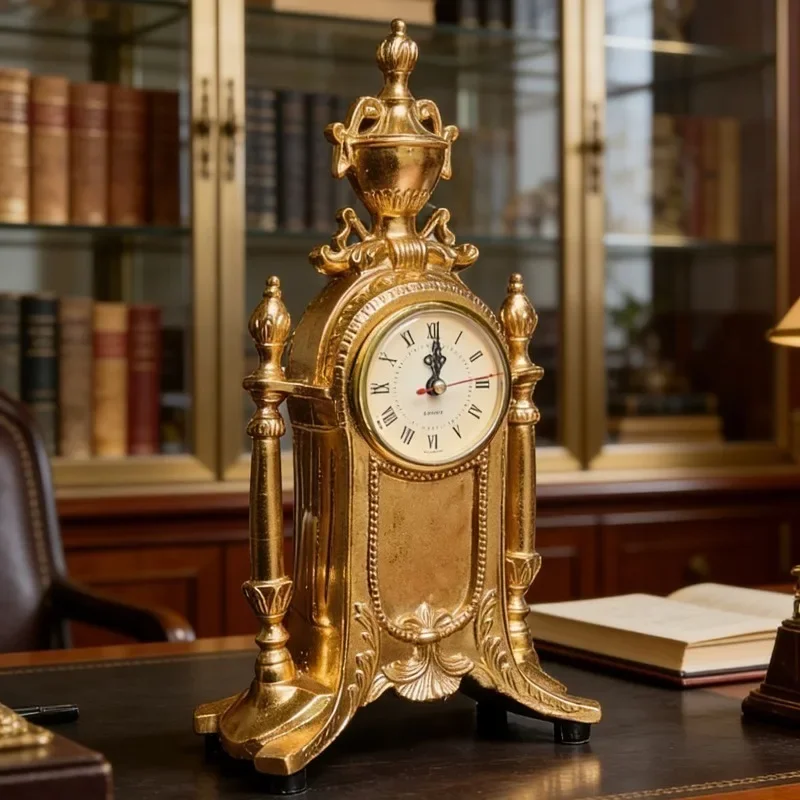 Retro Table Clock Unique Mechanical Vintage Table Clocks Classic Luxury Resin Desk Clocks Home Headboards Decoration Accessories