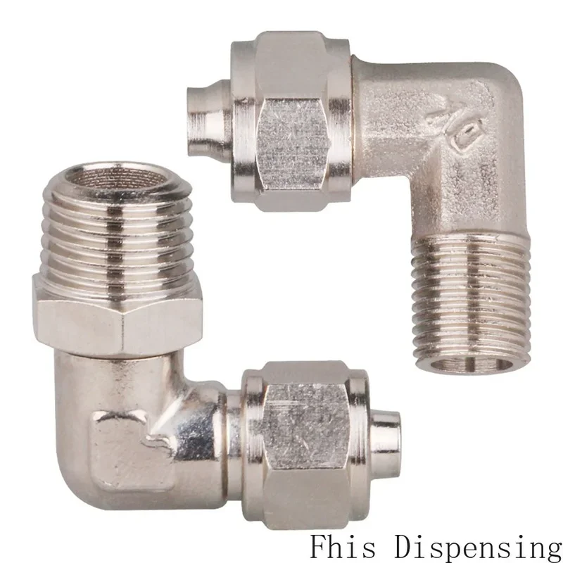 Metal Pipe Adapter of Dispensing Valve Quick Turning Elbow 8-02/01 Lock Nut Pneumatic Copper Bending Rotary Joint