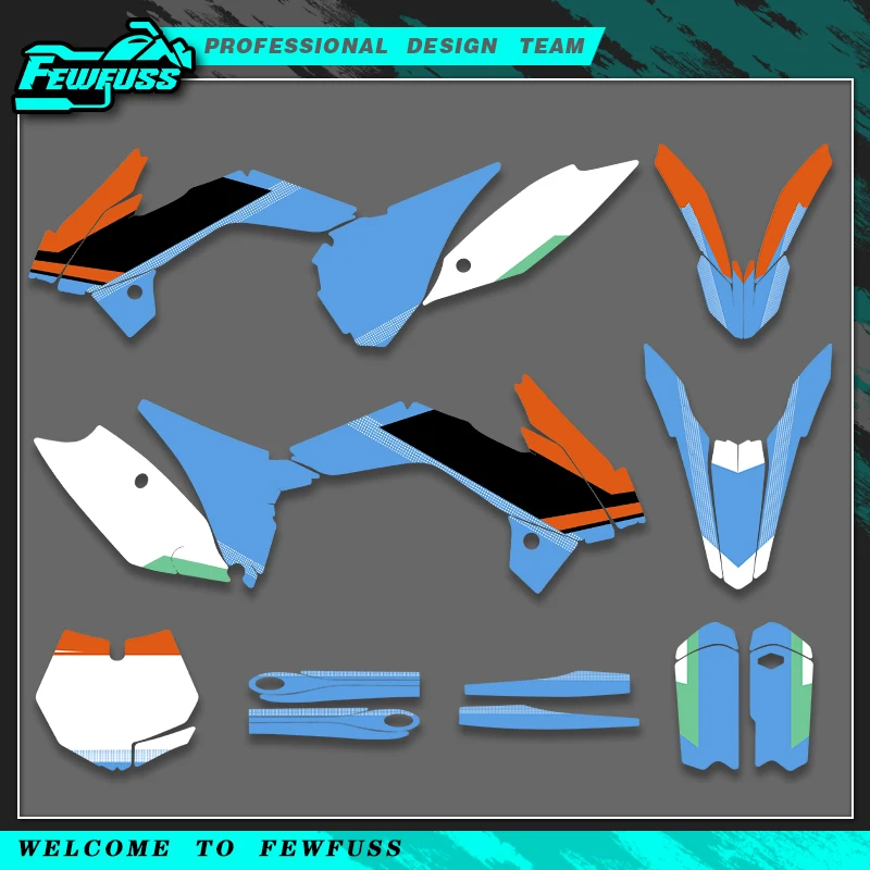 Fewfuss For KTM 19‑22 SXF & 20‑23 EXC Custom Motorcycle Graphics Decal Sticker Kit With Personalized Name & NumberFewfuss For KT