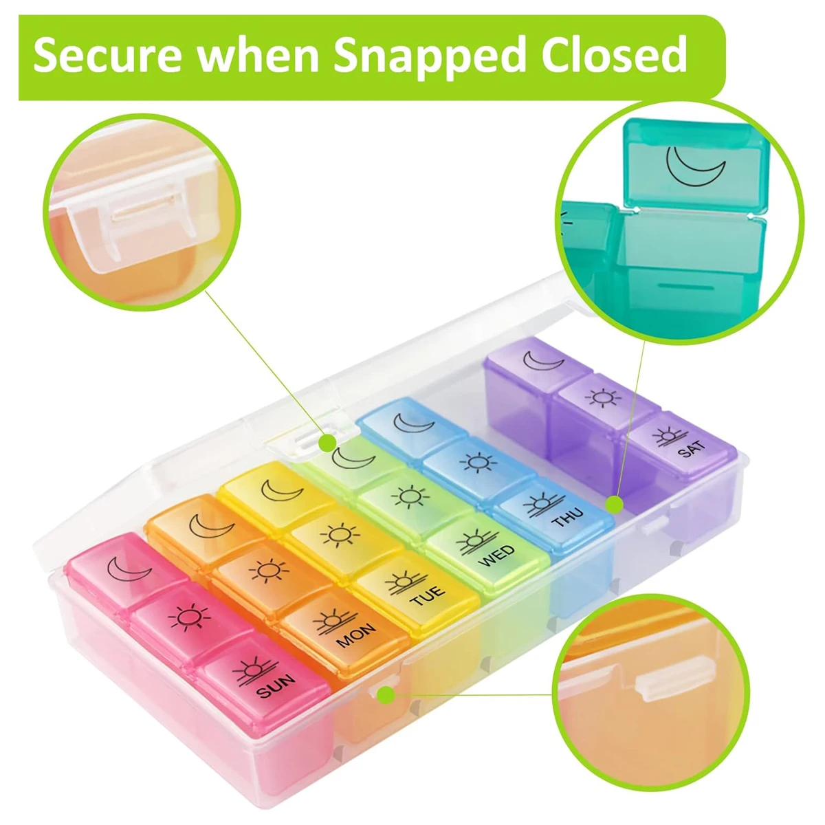 منظم حبوب أسبوعي، 3 مرات في اليوم، تذكير الأدوية المحمولة للفيتامينات/زيت السمك/المكملات. #3