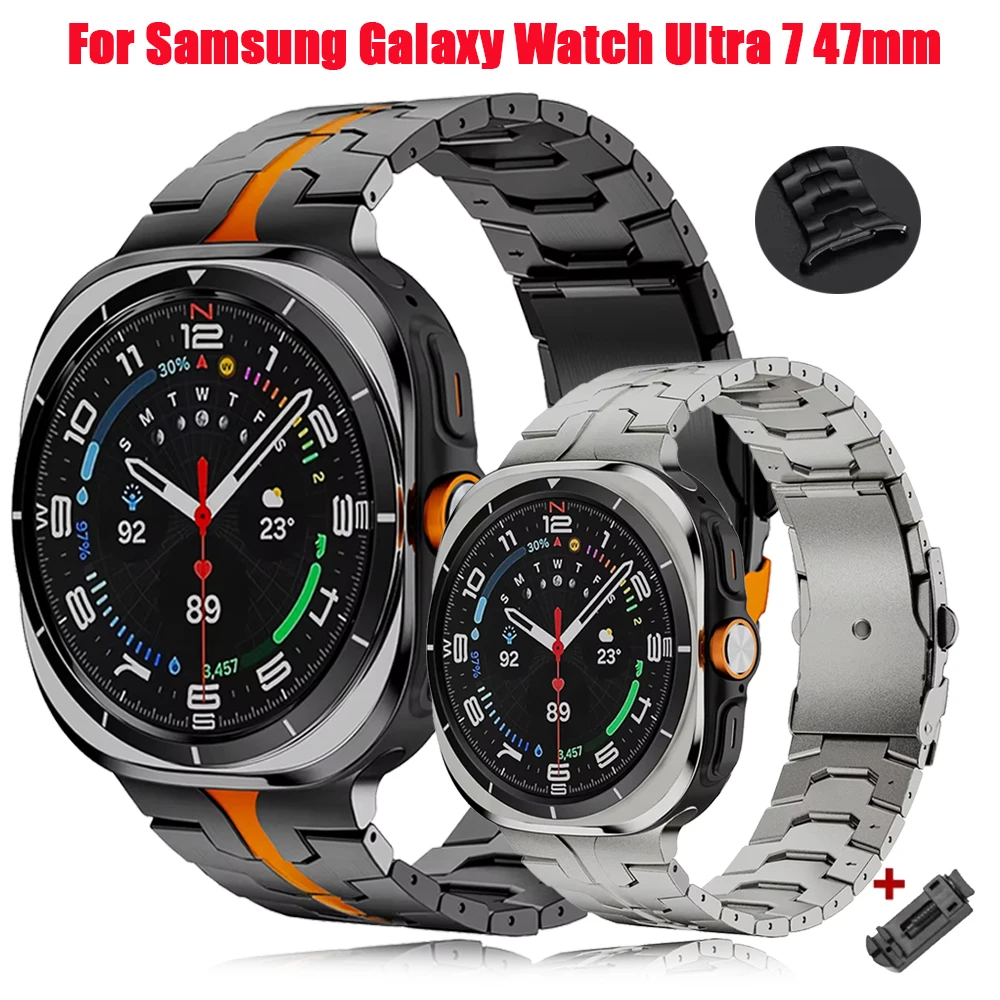 Luxus-Edelstahlarmband für Samsung Galaxy Watch Ultra 47 mm, keine Lücken, Herrenarmband für Samsung Galaxy Watch Ultra 7 47 mm Band