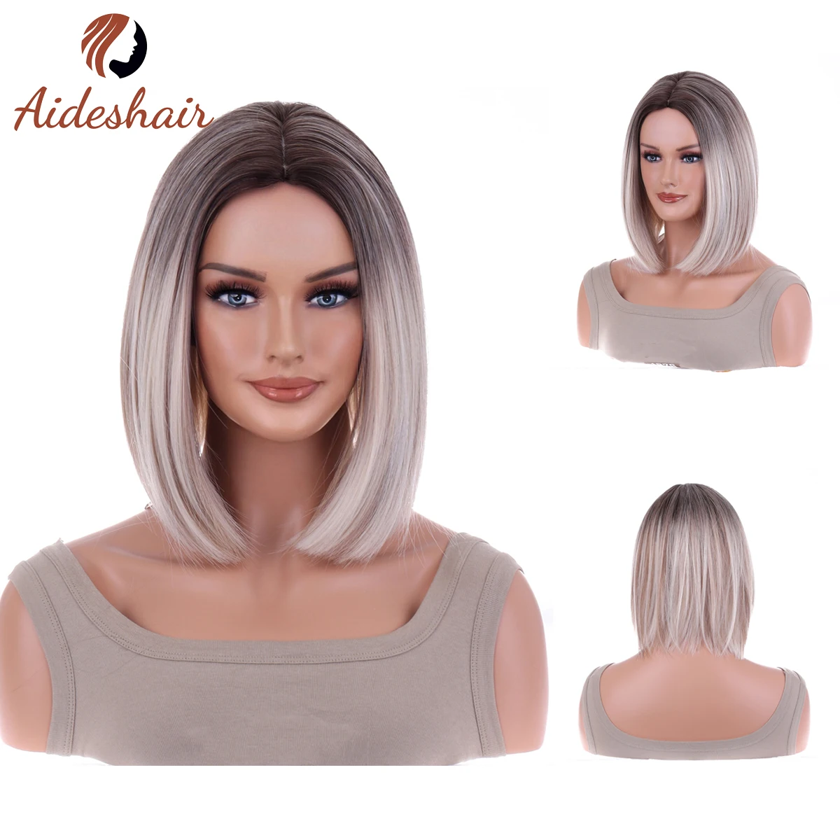 Peruka z falistym szalem i frędzlami w kolorze srebrnym Peruka z naturalnego syntetycznego włókna termoodpornego do codziennego użytku na imprezie (12 cali)