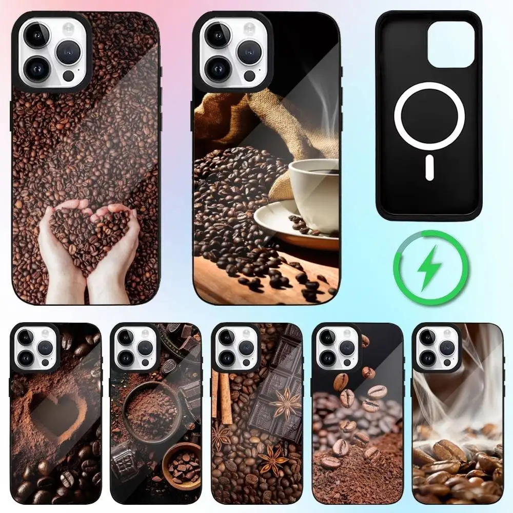

Coffee Beans Phone Case For iPhone17,16,15,14,13,12,11 Plus,Pro Max Magnetic Magsafe Wireless Charging