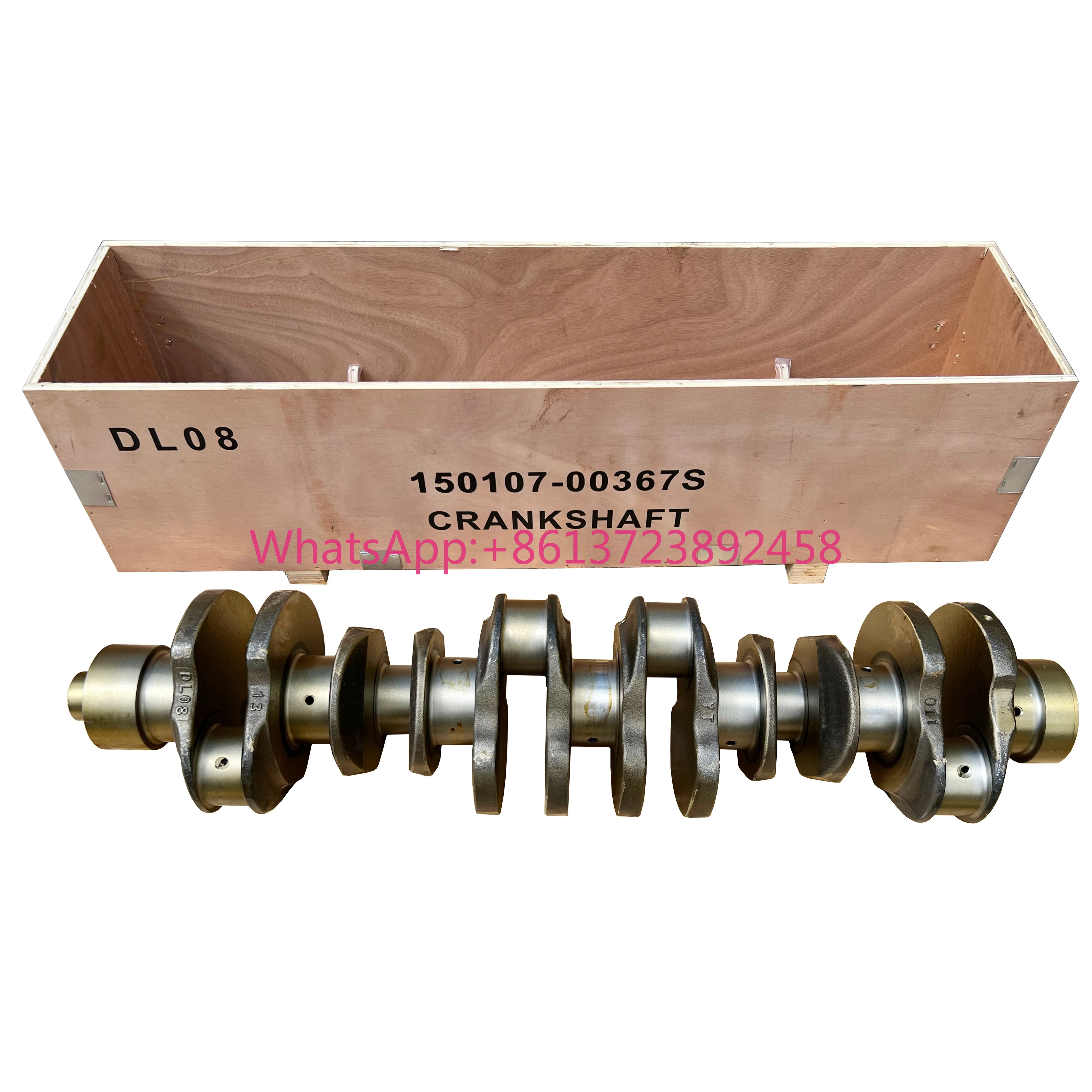 Crankshaft DL08 Forged Steel 65.02101-0064B 150107-00367 150107-00367S for Doosan Wheel Loaders Engine Parts