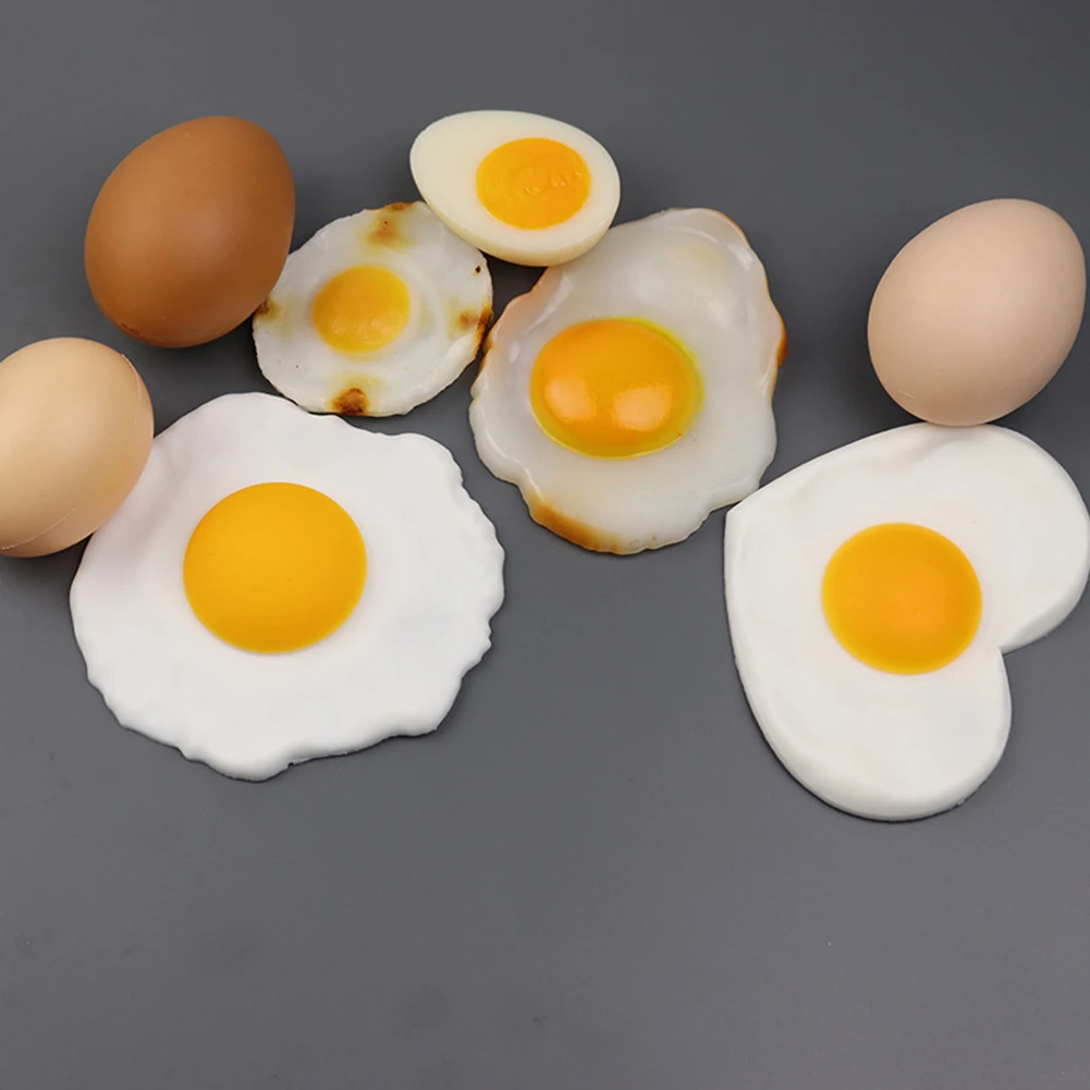 

Fake Fried Egg Simulated Food Poached Egg Model Prop Artificial Fried Eggs Novelty Toy Dollhouse Miniatures Food Birthday