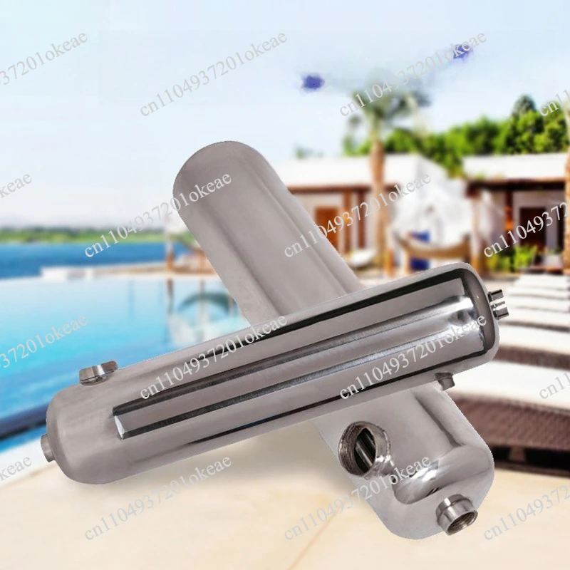 Swimming pool hot and cold water heat exchanger stainless steel three T heat exchanger swimming pool tube