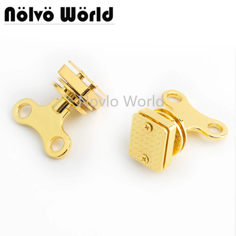 2-10Sets 36*40mm K Gold Metal Turn Lock Clasp Purse Handbag Shoulder Clutches Closure Twist Locks Fasteners Hardware Accessories