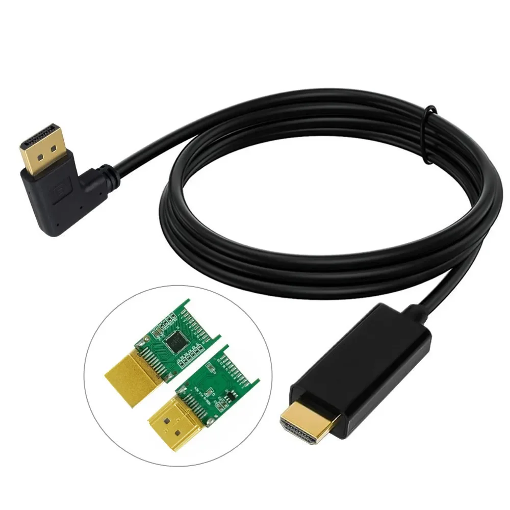 IC8212E 90-stopniowy kabel DP publiczny do HDTV Revolution Kabel wideo Displayport HD 4K