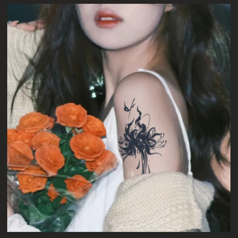 Herbal Three Dog Days Simulation Tattoo Flower Female Waterproof Non reflective Temporary Sticker Small Fresh Pattern