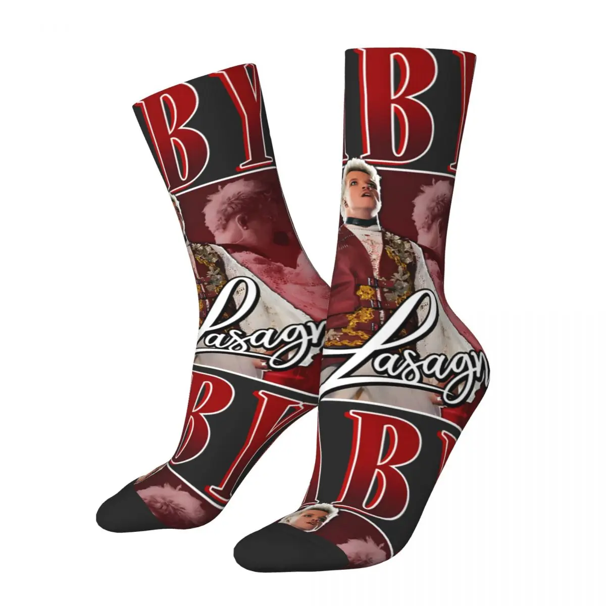 男性のためのクレイジーソックス,ヒップホップスタイル,ベビーラザニア,印刷されたシームレスで楽しいパターン,男の子のための新しい圧縮ソックス