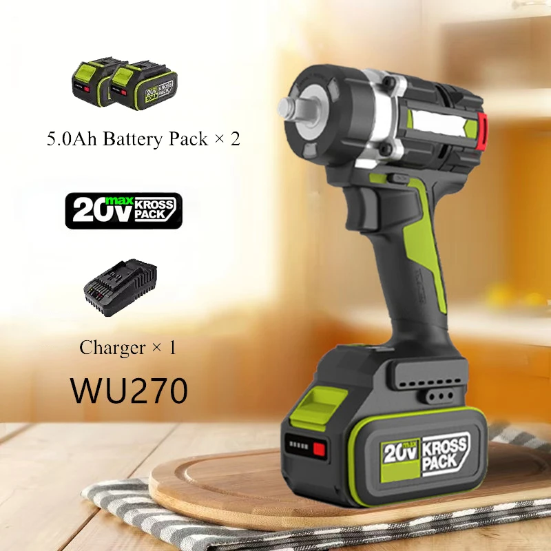

WU270 Brushless Electric Wrench 20V High Torque Impact Wrench Cordless Impact Hammer Power Tools