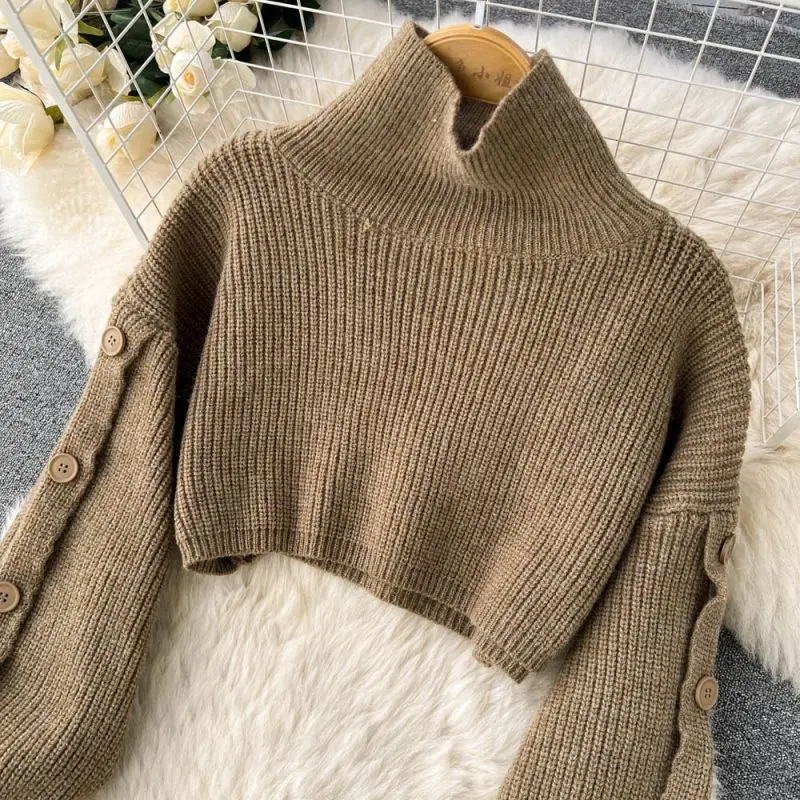 Women Autumn Winter Fashion Short Knit Sweater+Tank Top Suit Skirt 2 Piece Korean Elegant High Neck Pullover Dress Matching Set