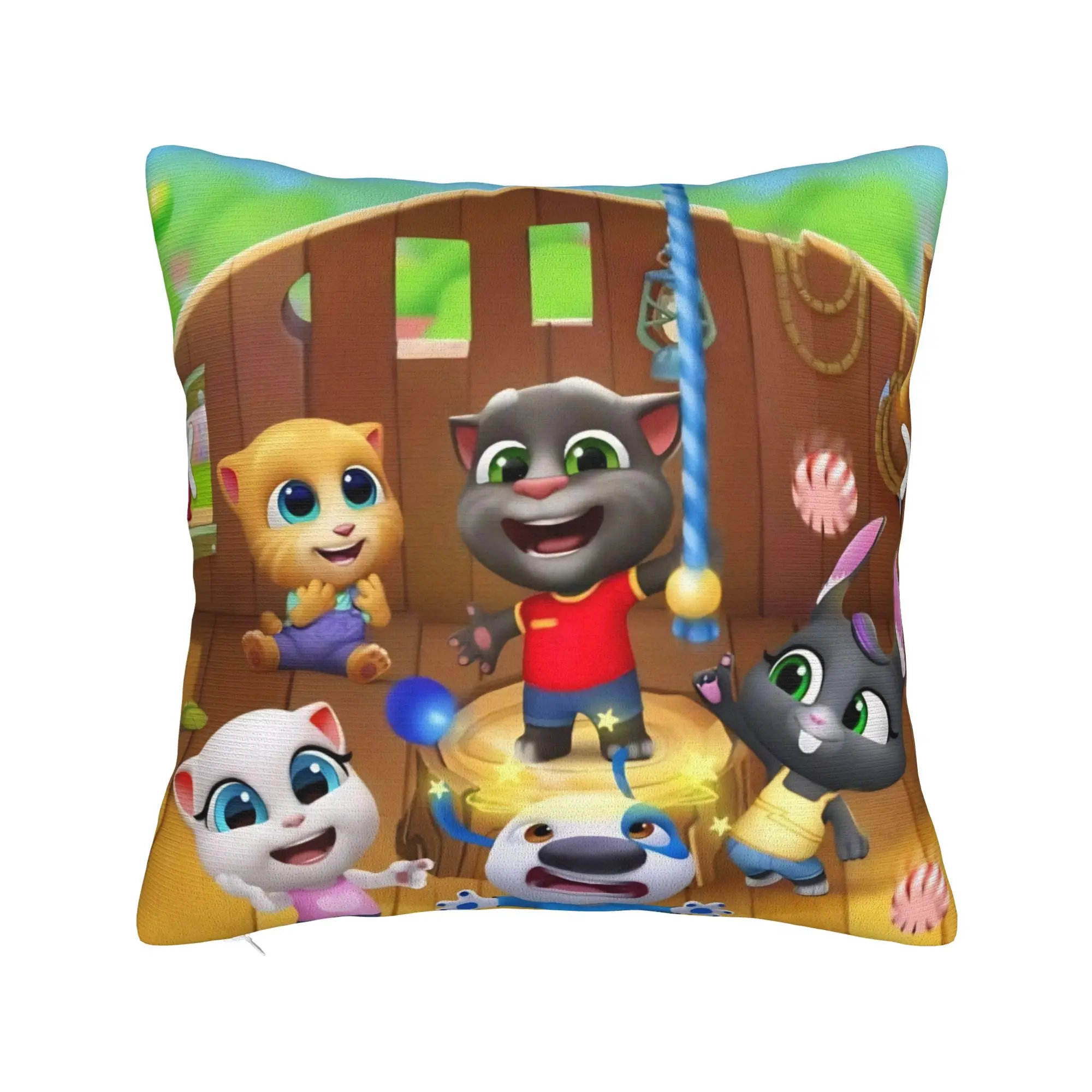 Decorative Pillowcase T-Talking T-Tom And F-Friends Stuff Bedroom  Throw Pillow Case Cover Zipper Multi Size