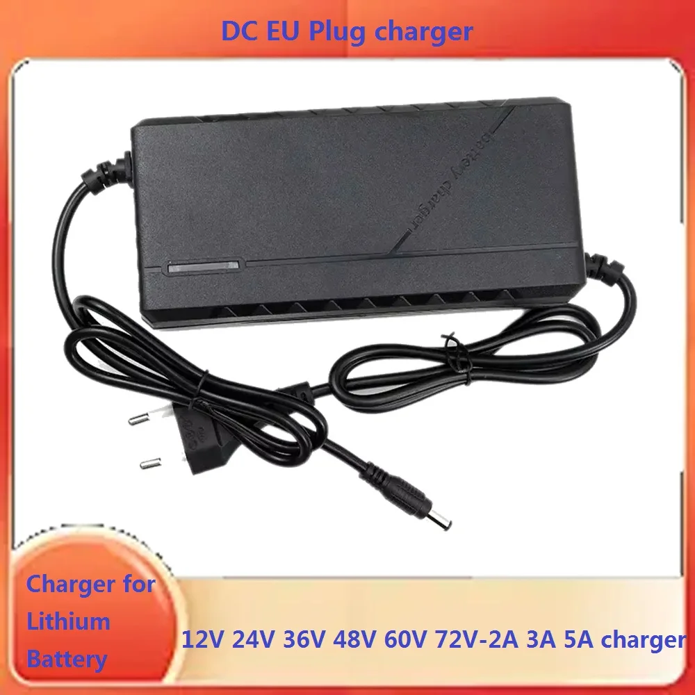 

12V 24V 36V 48V 60V 72V Charger 2A 3A 5A For LITHIUM Battery Pack 42V 54.6V 67.2V 84V Ebike Intelligent Fast Charging EU Plug