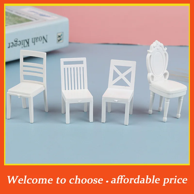 [New]1pc White 1:20Dollhouse Miniature Furniture Chair Sofa Stool Model Doll House Decor Toy