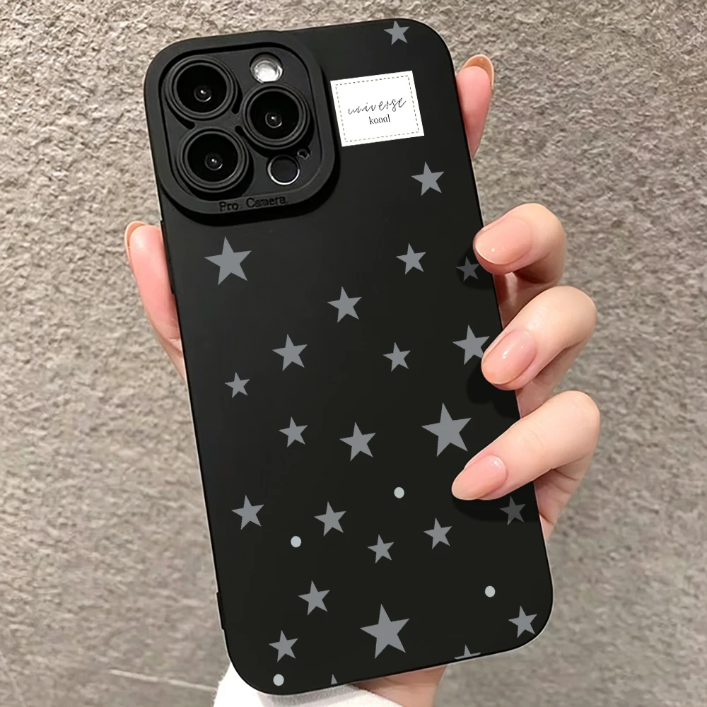 Stars English Label Case For iPhone 17 16 15 14 13 12 11 Pro Max  XR XS 16 15 14 7 8 Plus 17 16 E Bumper Shockproof Cases Cover