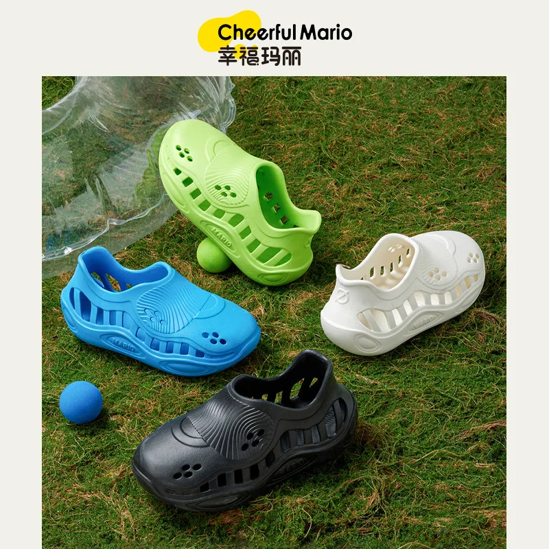 Cheerful Mario Summer Sandals for Kids Boys Girls Solid color non-slip casual shoes for kids